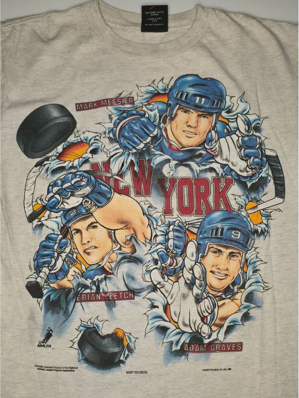 1995 New York Rangers Xplosion Caricature Cartoon Tee